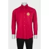Men's red shirt with embroidery