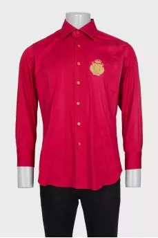 Men's red shirt with embroidery