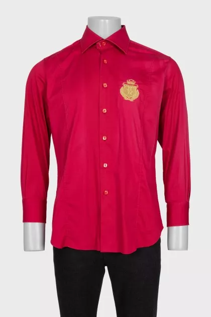Men's red shirt with embroidery