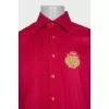 Men's red shirt with embroidery