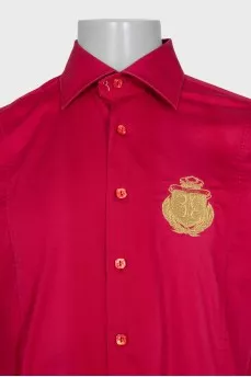 Men's red shirt with embroidery