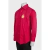 Men's red shirt with embroidery