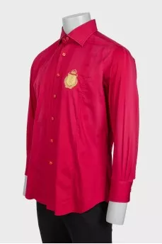 Men's red shirt with embroidery