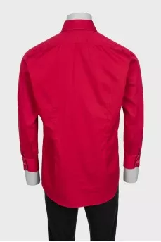 Men's red shirt with embroidery