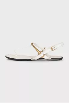 Beige leather sandals