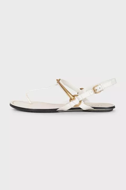 Beige leather sandals