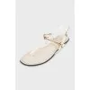 Beige leather sandals