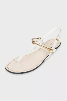 Beige leather sandals