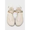 Beige leather sandals