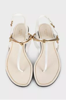 Beige leather sandals