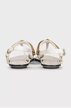 Beige leather sandals