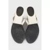 Beige leather sandals