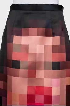 Straight-cut skirt in a contrasting print