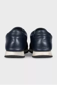 Men's blue leather sneakers