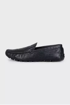 Men's embossed leather loafers