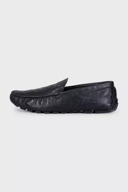 Men's embossed leather loafers