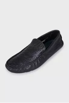 Men's embossed leather loafers