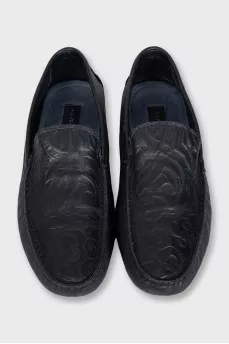 Men's embossed leather loafers