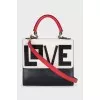 Leather satchel with decor