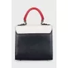 Leather satchel with decor