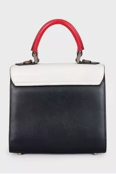 Leather satchel with decor
