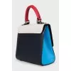 Leather satchel with decor