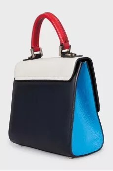 Leather satchel with decor