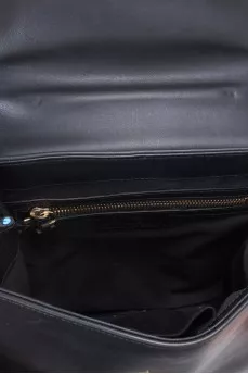 Leather satchel with decor