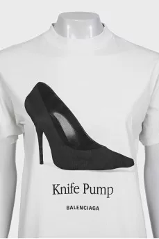 Біла футболка Knife Pump з биркою