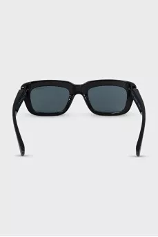 Rectangular sunglasses with blue lenses