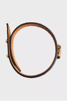 Leather bracelet with signature print
