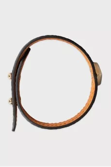 Leather bracelet with signature print