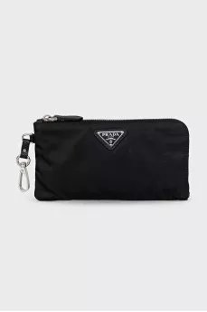 Cosmetic bag with zipper and brand logo