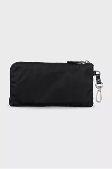 Cosmetic bag with zipper and brand logo
