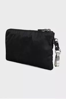 Cosmetic bag with zipper and brand logo