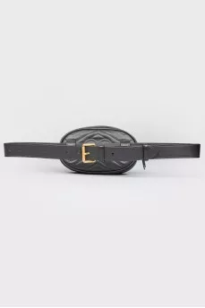 Black leather waist bag Marmont Belt Bag