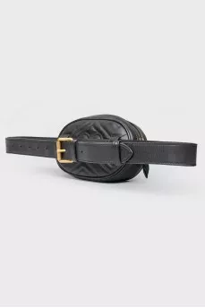 Black leather waist bag Marmont Belt Bag