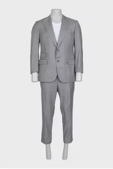 Men's gray wool suit