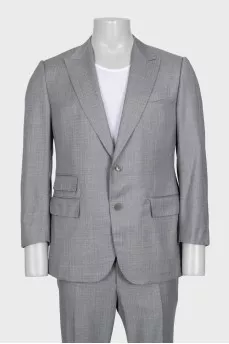 Men's gray wool suit