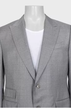 Men's gray wool suit