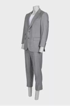 Men's gray wool suit