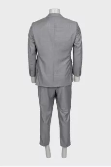 Men's gray wool suit