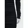 Black off-the-shoulder dress with tag