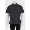 Men's black short sleeve printed shirt