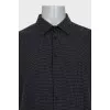 Men's black short sleeve printed shirt