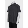 Men's black short sleeve printed shirt