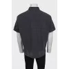 Men's black short sleeve printed shirt