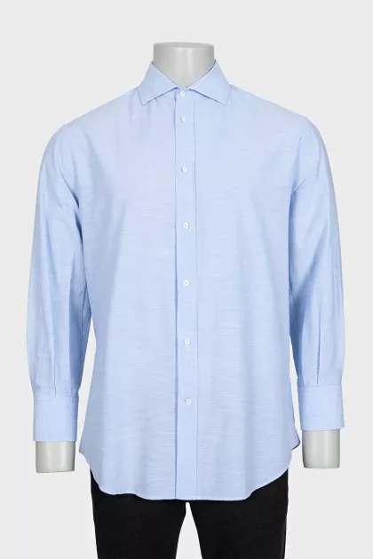 Men's light blue straight-cut shirt