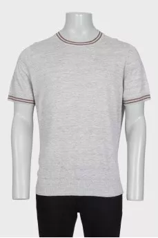 Men's T-shirt with contrasting stripes on the sleeves