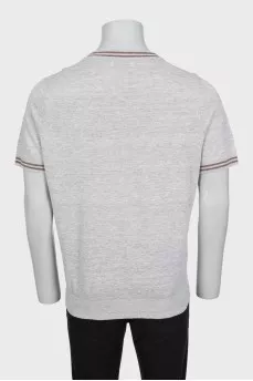 Men's T-shirt with contrasting stripes on the sleeves